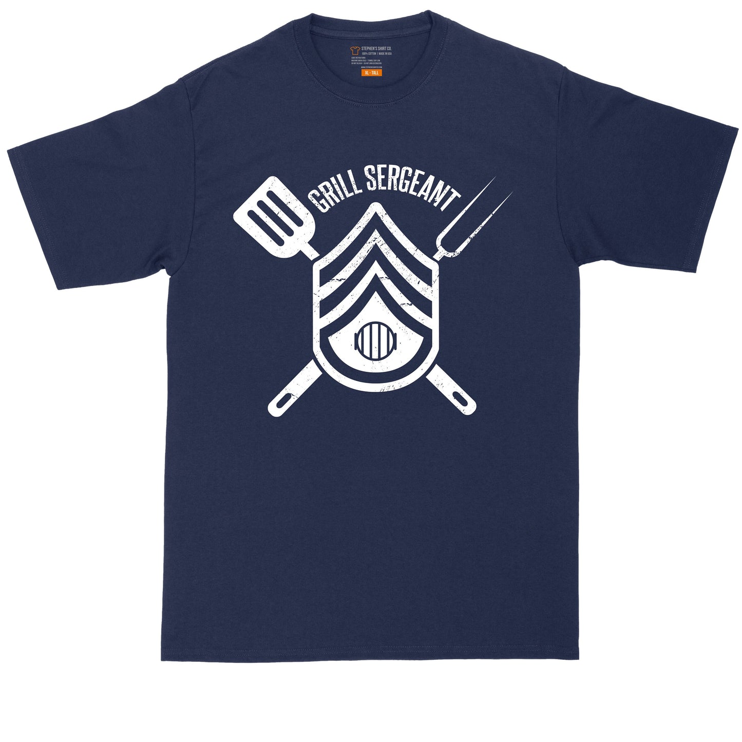 Grill Sergeant | Big and Tall Men | Fathers Day Present | Grilling T-shirt | Smoking T-Shirt