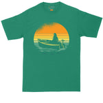 Fishing Sunset | Mens Big and Tall T-Shirt | Boating Shirt | Camping Shirt | Fishing Shirt