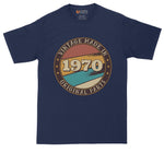Vintage Made in 1970 Original Parts | Personalize with Your Own Year | Birthday Shirt | Mens Big & Tall T-Shirt