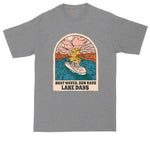 Boat Waves Sun Rays Lake Days | Mens Big and Tall T-Shirt | Boating Shirt | Camping Shirt | Fishing Shirt