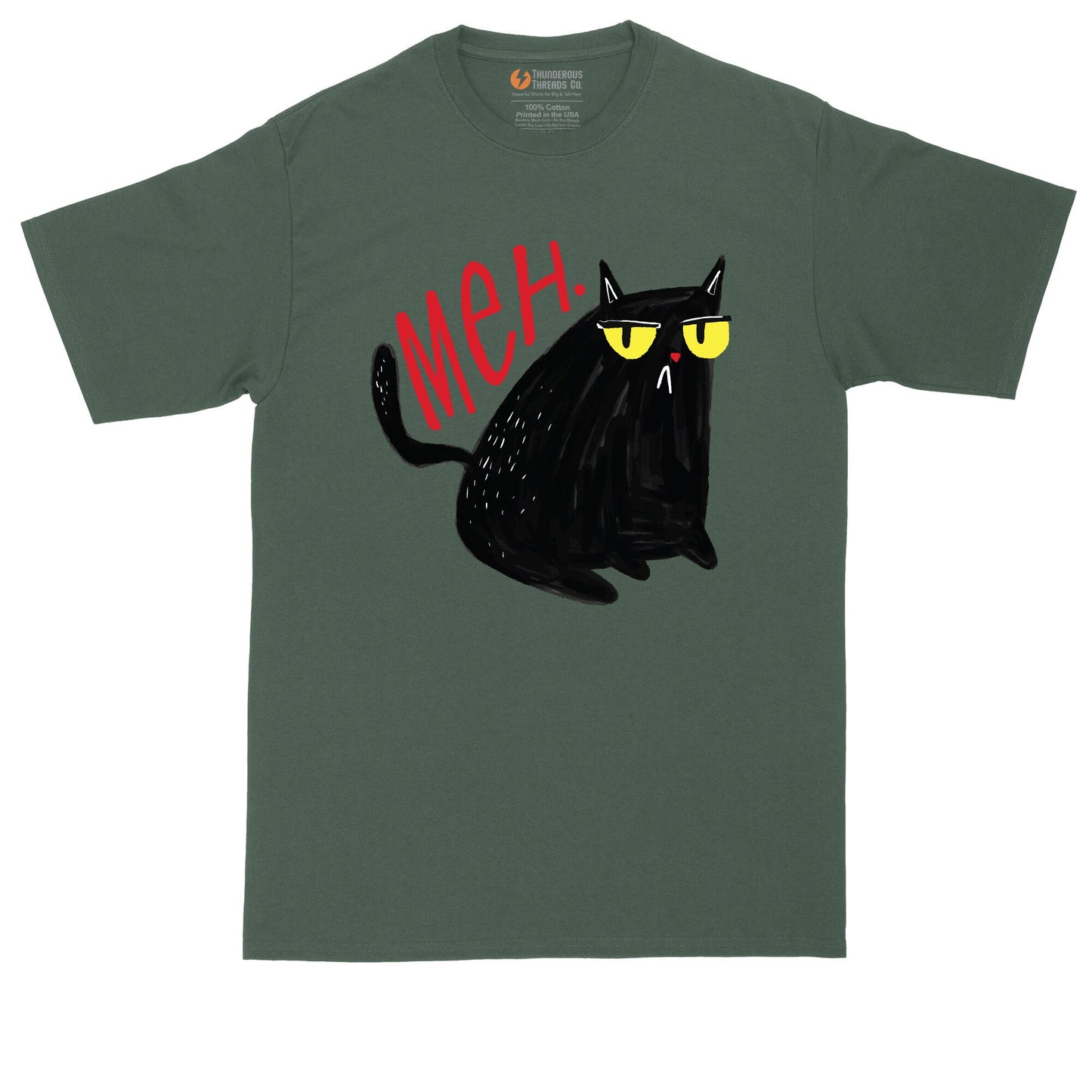 Meh Cat | Cat Shirt | Mens Big & Tall T-Shirt