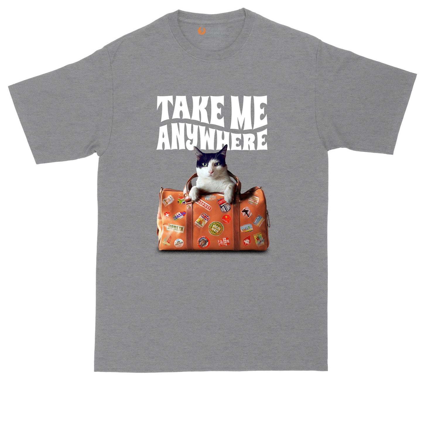 Take Me Anywhere Cat Design | Mens Big & Tall T-Shirt