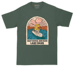 Boat Waves Sun Rays Lake Days | Mens Big and Tall T-Shirt | Boating Shirt | Camping Shirt | Fishing Shirt
