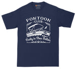 Pontoon Club Party in Slow Motion | Mens Big & Tall T-Shirt | Boating Shirt | Lake Shirt | Camping Shirt