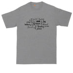 Jesus Subway Art | Mens Big and Tall T-Shirt | Christian T-Shirt | Prayer Shirt