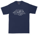 Jesus Subway Art | Mens Big and Tall T-Shirt | Christian T-Shirt | Prayer Shirt