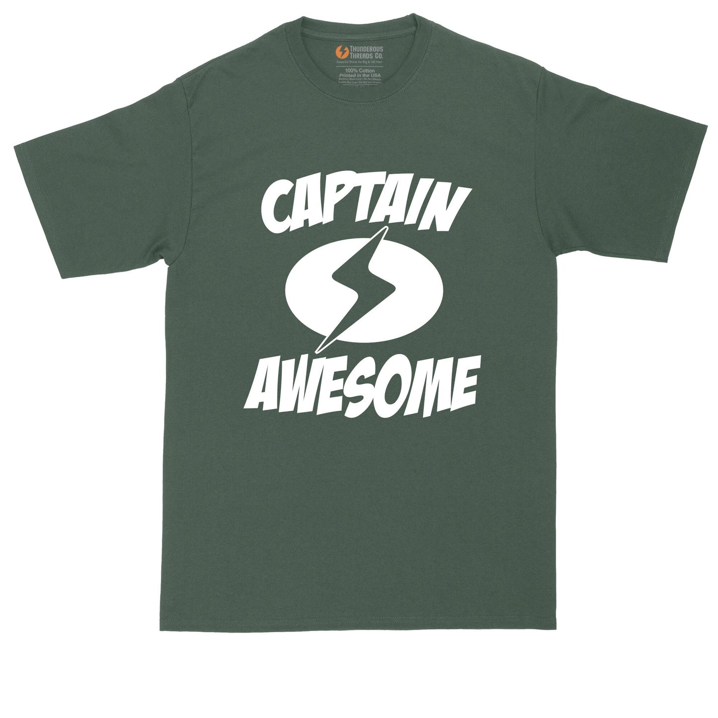 Captain Awesome | Big and Tall Mens T-Shirt | Funny T-Shirt | Graphic T-Shirt