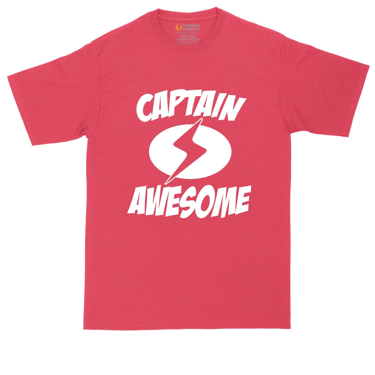 Captain Awesome | Big and Tall Mens T-Shirt | Funny T-Shirt | Graphic T-Shirt