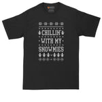 Chillin With My Snowmies | Ugly Christmas Sweater | Big and Tall Mens T-Shirt | Funny T-Shirt | Graphic T-Shirt
