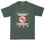 Merry BBQ Mas | Ugly Christmas Sweater | Funny Christmas Shirt |Grill Enthusiast | Mens Big & Tall T-Shirt