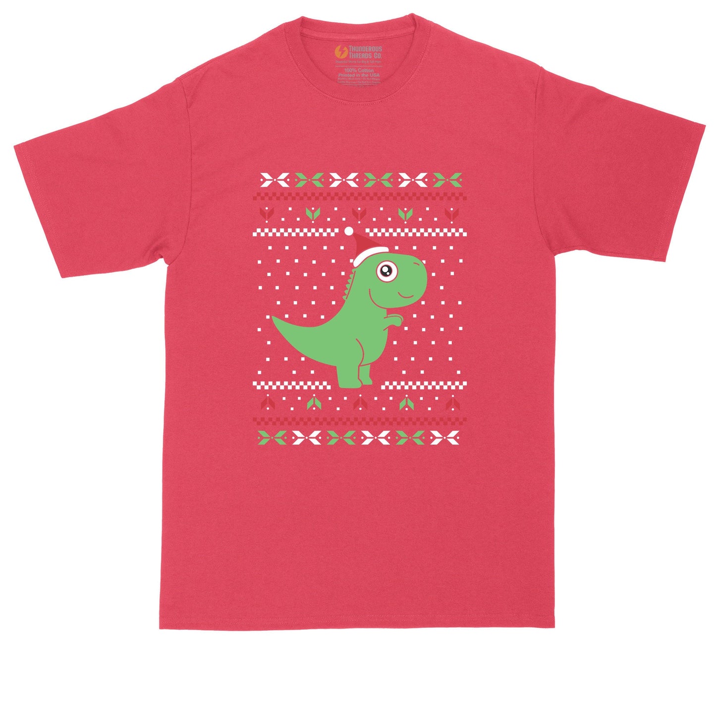 T Rex Ugly Christmas Sweater | Funny Christmas Shirt | Mens Big & Tall T-Shirt