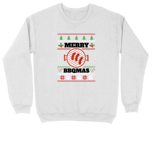 Merry BBQ Mas | Crew Neck Sweatshirt | Big & Tall | Mens and Ladies | Ugly Christmas Sweater | Funny Christmas