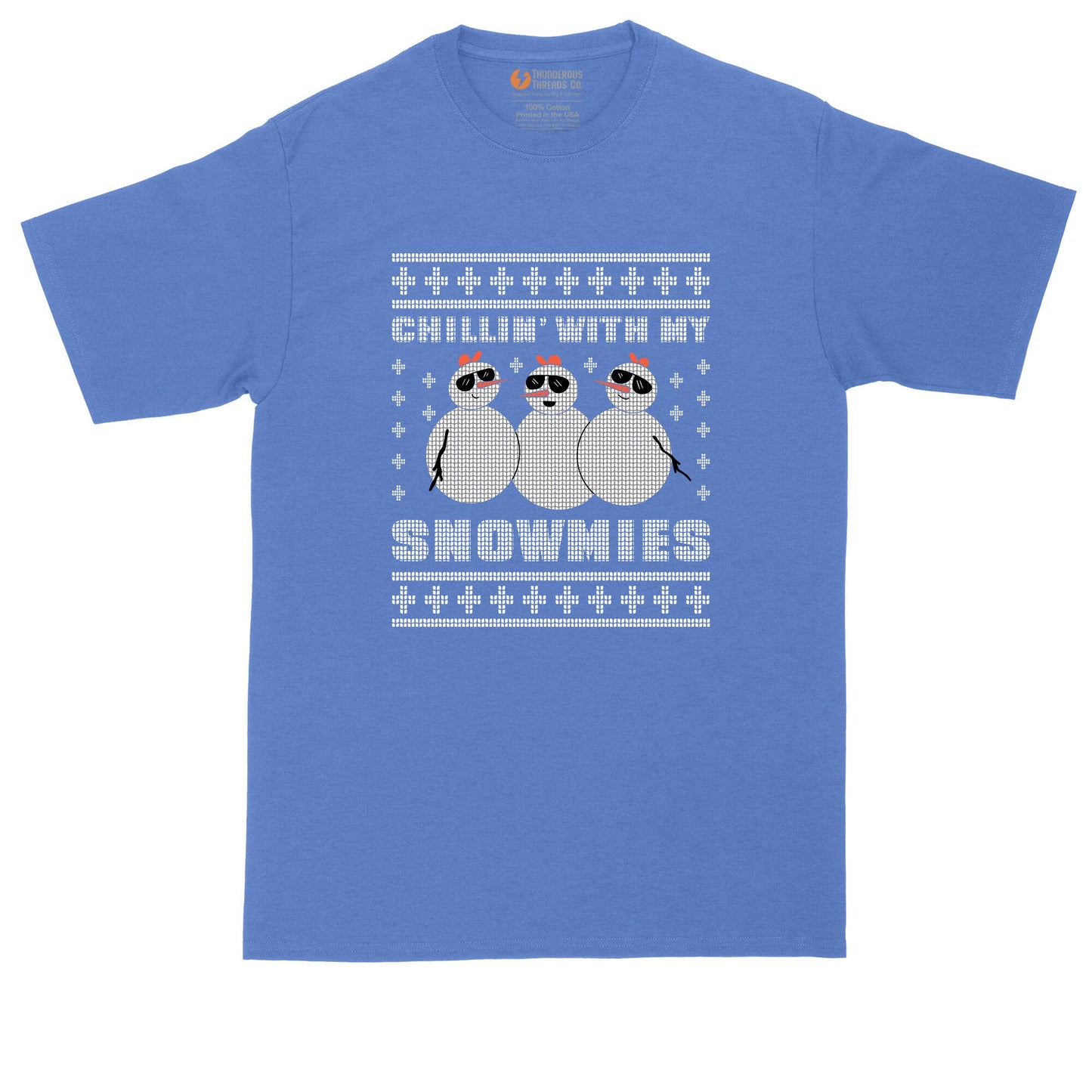 Chilling With My Snowmies Ugly Christmas Sweater Version 2 | Funny Christmas Shirt | Mens Big & Tall T-Shirt