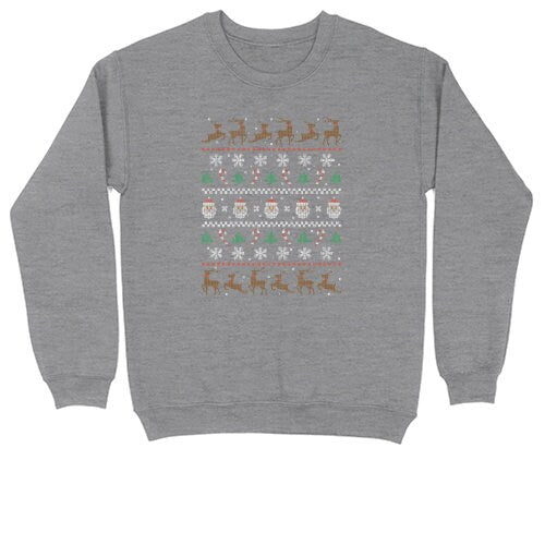 Santa and Reindeer| Crew Neck Sweatshirt | Big & Tall | Mens and Ladies | Ugly Christmas Sweater | Funny Christmas